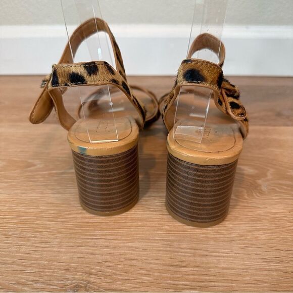 J. Crew Leopard Calf Hair Strap Chunky Heeled Sandals, Size 8.5 - Picture 8 of 11